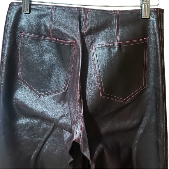 Tandem Leather Pant Brown & Ruby Red Stitching | Boutique Women’s Size 40 = US 4 - Picture 7 of 14